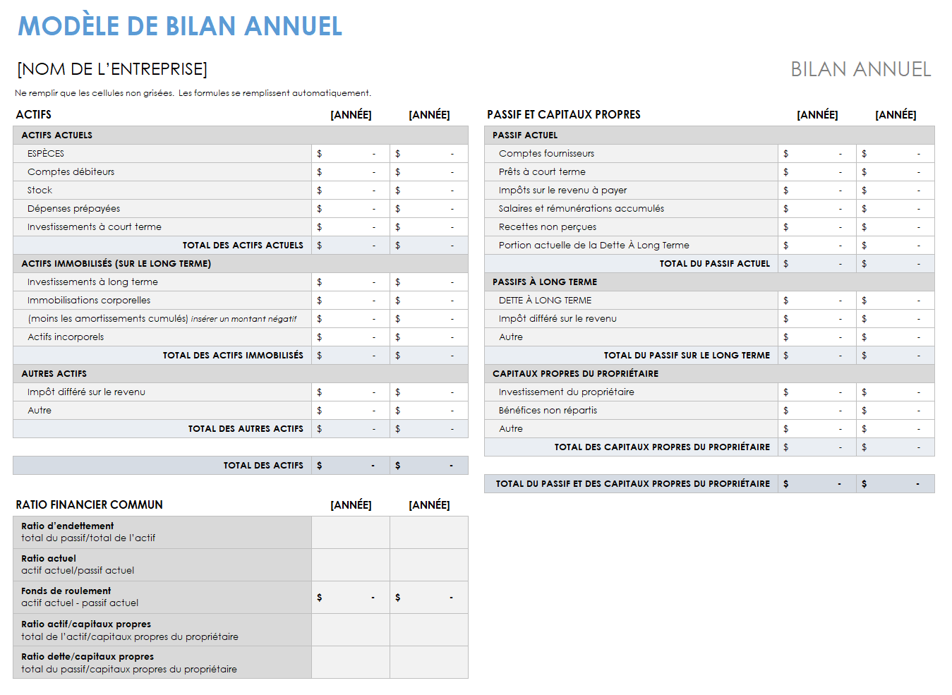 Bilan annuel