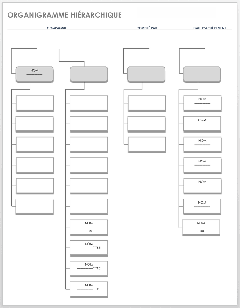 Organigramme hiérarchique