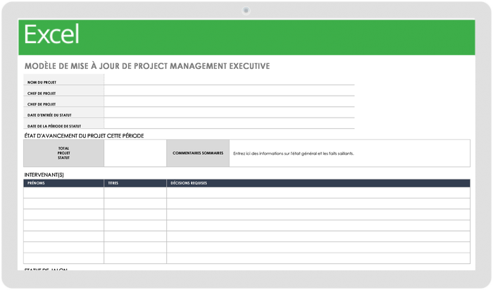 Mise à jour de la direction de la gestion de projet